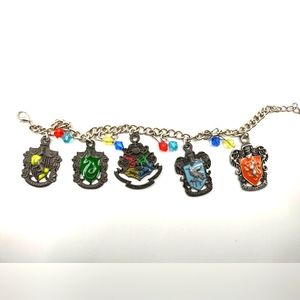 Harry Potter Charm Bracelet Hogwarts School Houses Coat of Arms